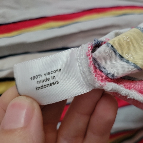 Lane Bryant Multi-colored Striped Square Neck Top Size 16 - Picture 5 of 7